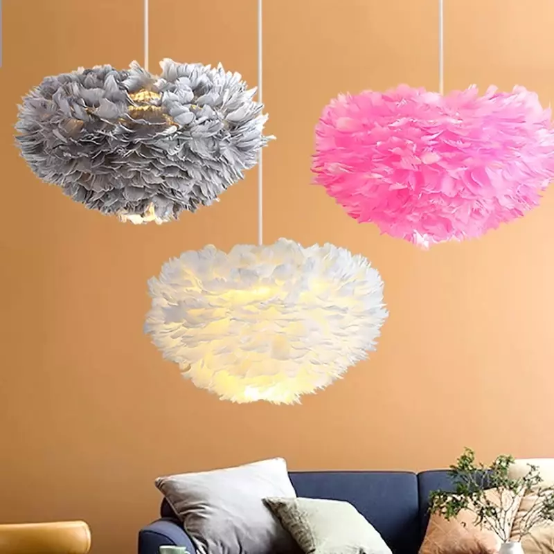 Nowoczesne pióro lampa wisiorek Led sypialnia prosta nowoczesna ciepły romantyczny kreatywna spersonalizowana lampka do wyposażenia domu w salonie