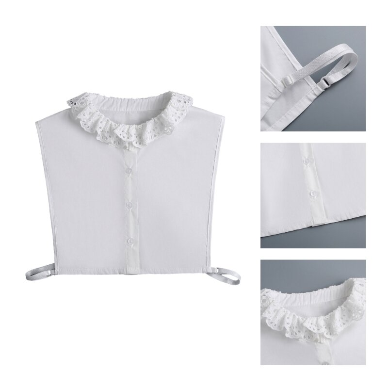 Elegancki drążony koronkowy odpinany kołnierzyk damski sweter koszula materiały krawieckie koronkowy kołnierzyk materiały do