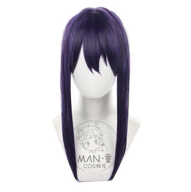 Souma Kanzaki Cosplay Wig Ensemble Stars Cosplay Fiber synthetic wig Black and purple ponytail long hair