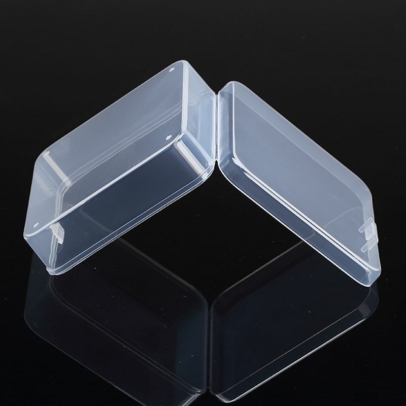Kotak wadah penyimpanan plastik bening Mini kotak wadah penata serba-serbi dengan tutup untuk pil, herbal, manik-manik kecil 7.4x7.4x2.5cm