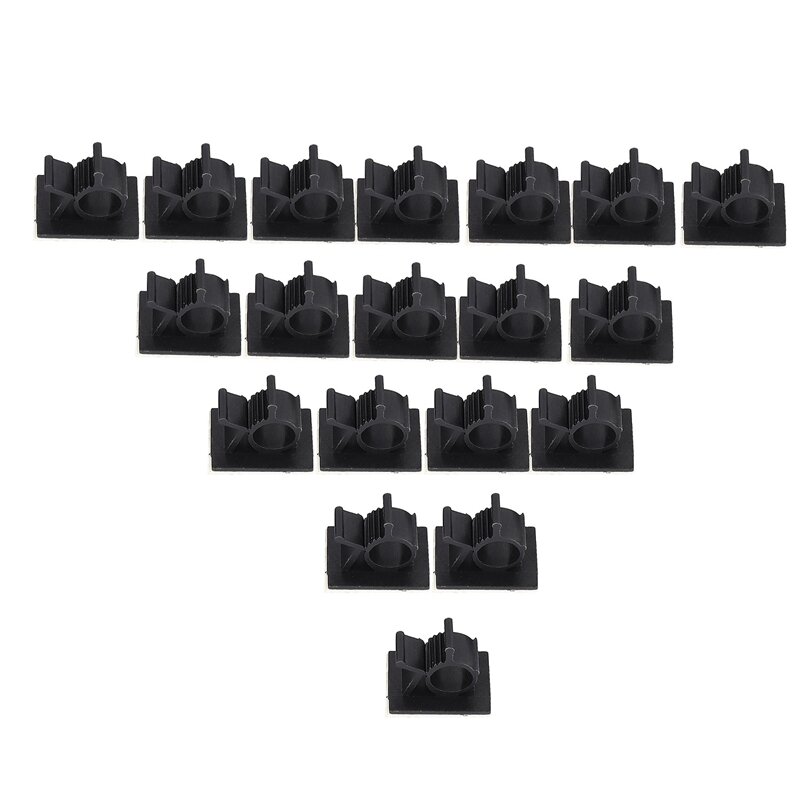 40 pces preto ajustável plástico grampos de cabo autoadesivo carro cabo clipes fio organizador