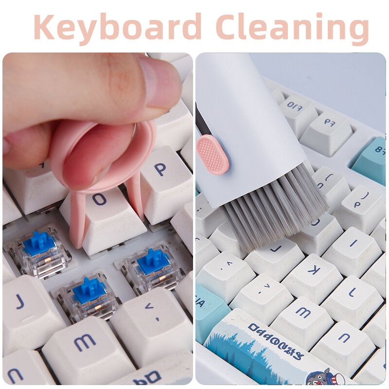 Kit de cepillo de limpieza 7 en 1 para teclado de ordenador, limpiador electrónico, bolígrafo de limpieza de auriculares Bluetooth, Herramientas de limpieza