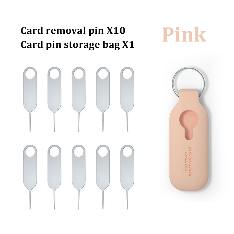 10 sztuk taca karty Sim wyrzutnik wysuń Pin klucz + 1pc gumowa torba do przechowywania zestaw narzędzie do usuwania dla IPhone Huawei Xiaomi Redmi kolor losowo