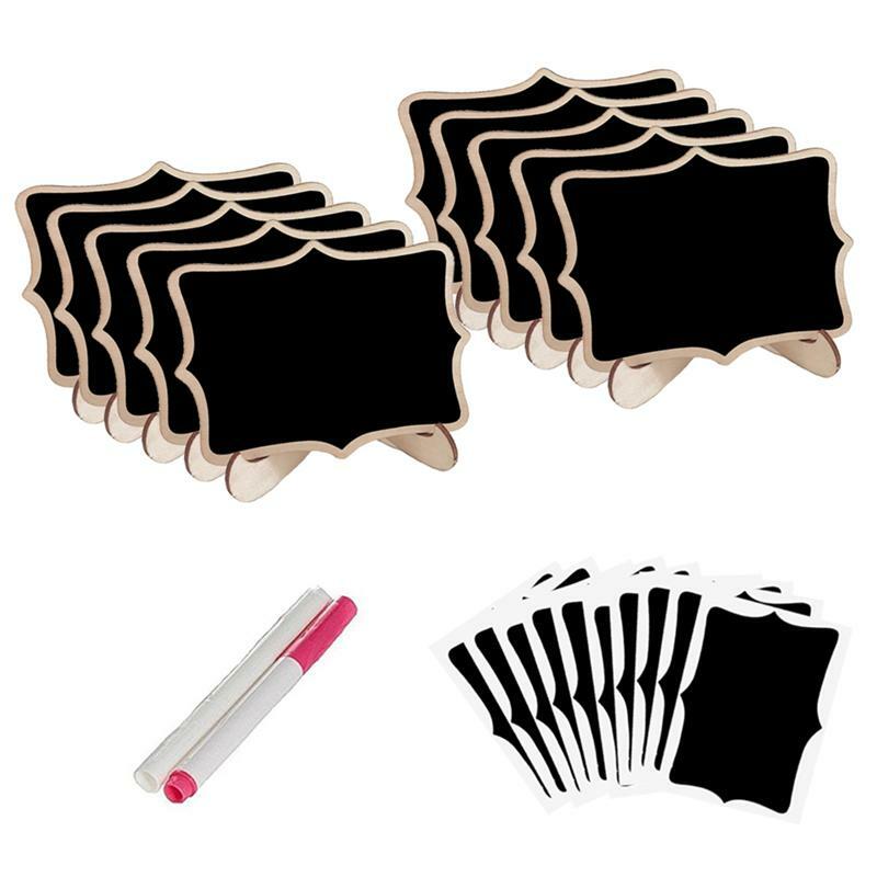 22pcs Mini Lace Shape Chalkboards with Support Message Board Signs Table Place Card Signs for Home Birthday Wedding Party Supply