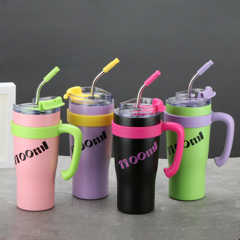 hermos Coffee Cup Straw Cup With Lids Stainless Steel Tumbler Mug Coffee Tea Cold Drink Bottle Travel Thermal Mug Gifts