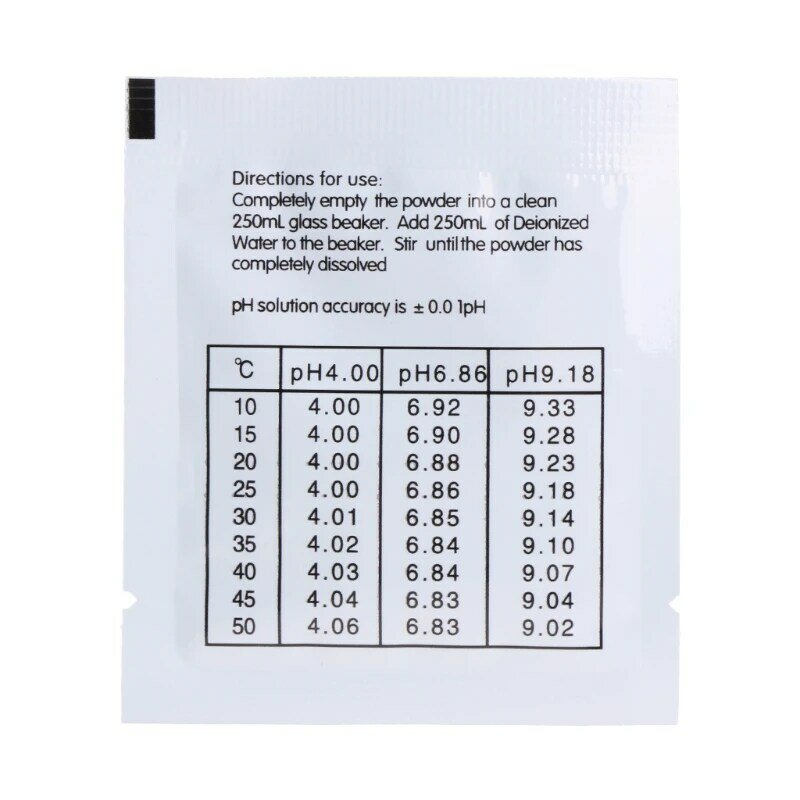 20 stuks pH-buffer kalibratieoplossing poeder 4,00/6,86/9,18 voor nauwkeurig kalibreren pH-meter Gemakkelijk en nauwkeurig