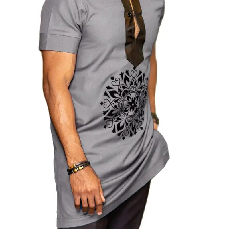 Dashiki T-Shirts afrikanische Kleider Kleidung für Männer Kultur Afrika Kleidung Mode Kaftan T-Shirt Homme Casual Robe Africa ine