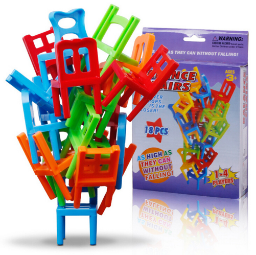 1set/18pcs Family Board Game Children Educational Toy Balance Stacking Chairs Chair Stool Office Game