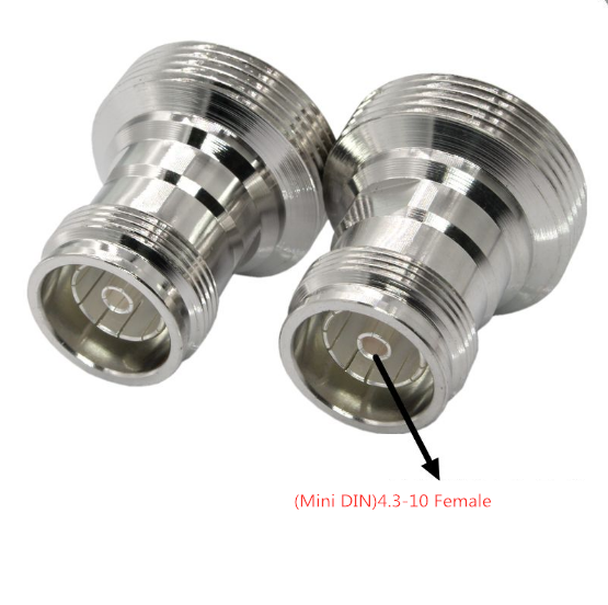 Mini DIN 4.3-10 Female to L29 7/16 DIN Female jack Connector Socket Straight Brass Coaxial RF Adapters