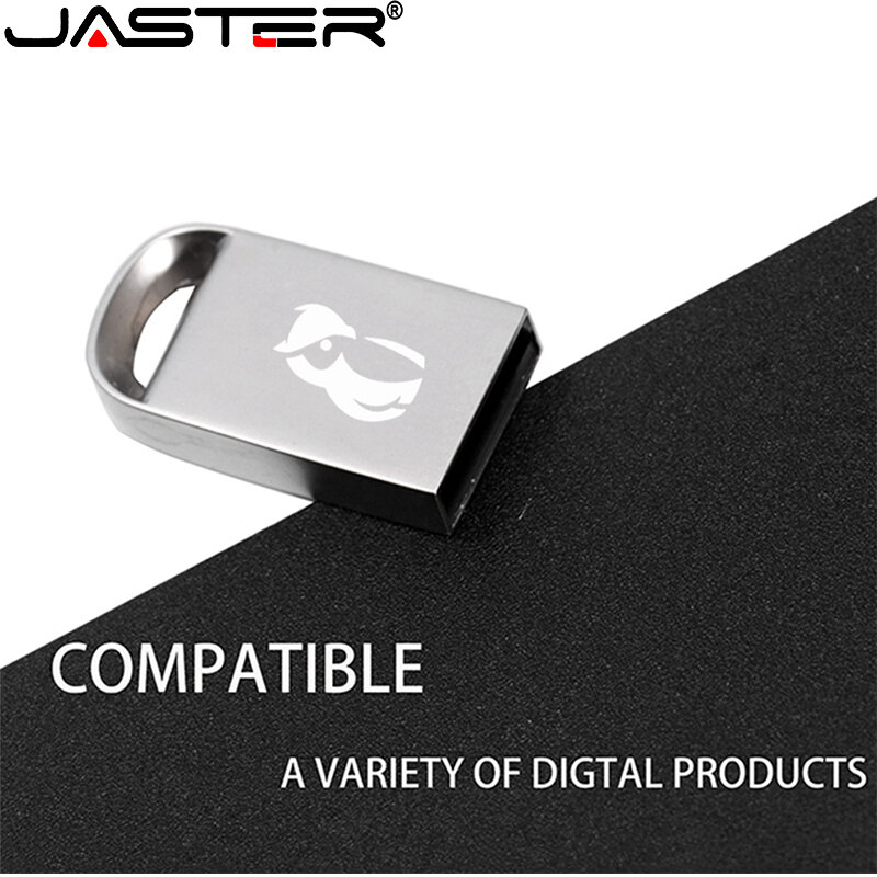 JASTER 새로운 미니 금속 USB 2.0 플래시 드라이브 64GB U 디스크 32GB 펜 Drives16GB 8GB 선물 키 체인 메모리 스틱 4GB 무료 로고