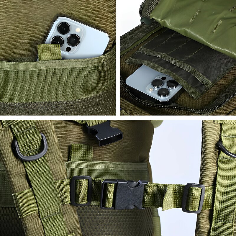 SYZM-mochila táctica del ejército para hombre, bolsa MOLLE de caza para senderismo al aire libre, bolsa de pesca con portabotellas, 50L o 30l