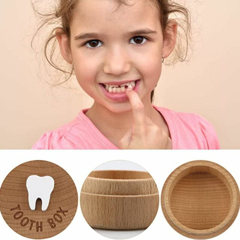 Caja de almacenamiento de dientes tallados en 3D para niños