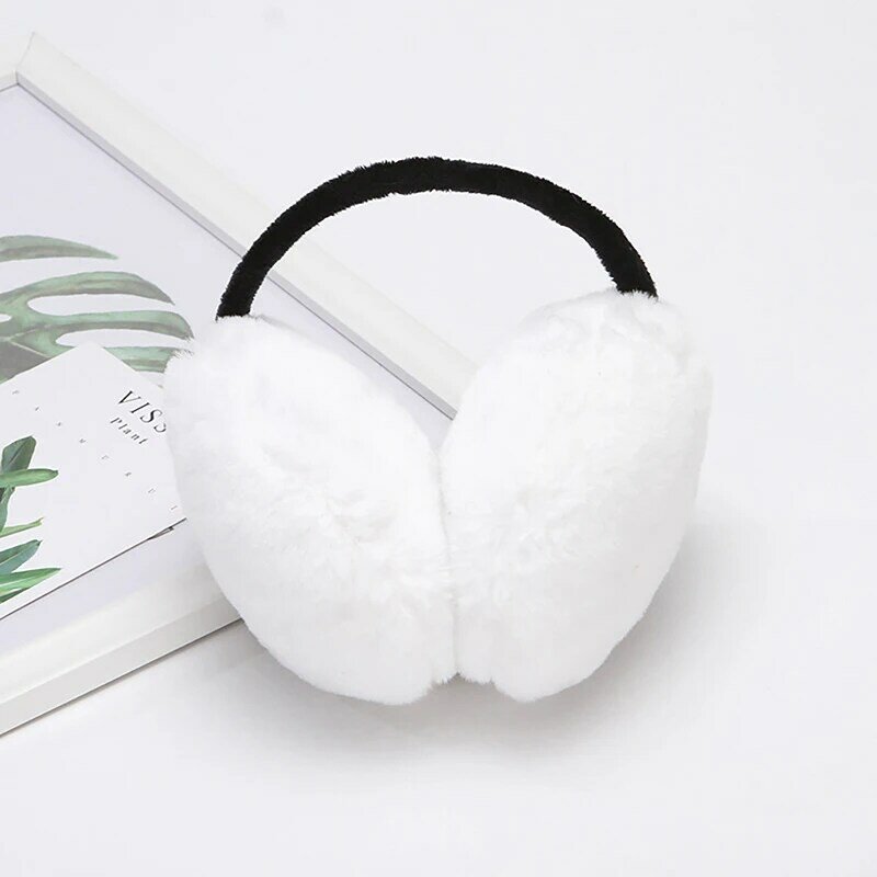 Portable Folding Winter Warm Earmuffs Fashion Solid Color Earflap Outdoor Cold Protection Soft Plush Ear Warmer