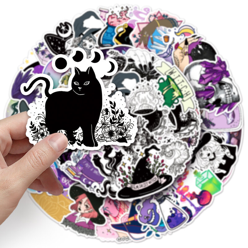 50 buah stiker grafiti seri penyihir ajaib Punk cocok untuk helm Laptop Dekorasi Desktop mainan stiker DIY grosir