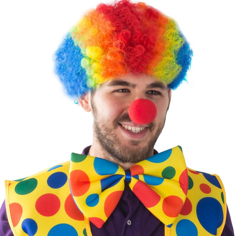 Costume de clown antarctique, perruque de clown, nœud, aught et glafor, fêtes de cosplay, carnavals, habillage, jeu de plis, 4 paquets