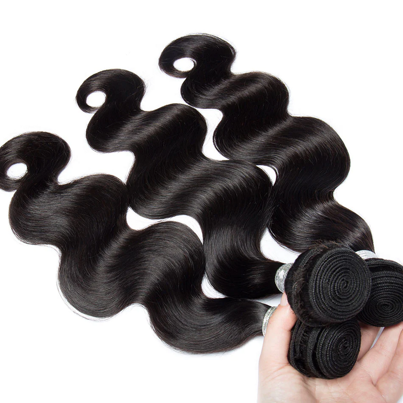 Body Wave Human Hair Bundles With Frontal Closure Brazilian Deep Curly Hair Weave Bundles With Frontal Closure Hair Extensions