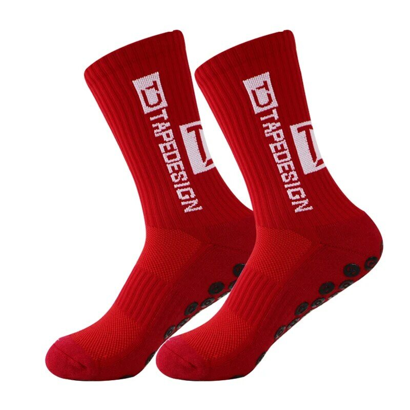 Socks 24 Colors ANTI SLIP Football Mid Calf Non Slip Soccer Cycling Sports Socks Mens