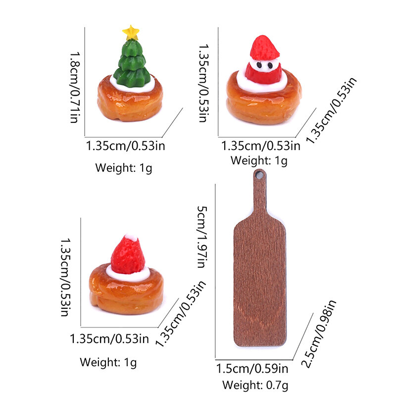 ドールハウスミニチュアアクセサリー、クリスマスエッグタルトパンミルクトレイ、キッチン朝食、モデル装飾、おもちゃ人形、1:12、1個、5個