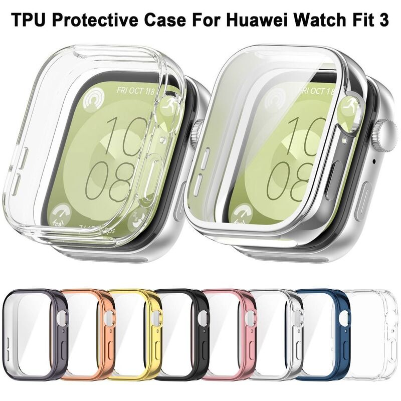 Zacht TPU Hoesje Voor Huawei Horloge Fit 3 Samrt Horloge Allround Schermbeschermer Volledige Cover Beschermkap Voor Huawei Watch Fit3