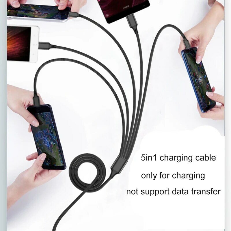 1pc przenośny USB 2.0 typ A męski na 4 Micro USB męski Splitter Y kabel ładujący do Samsung Xiaomi telefon komórkowy Tablet Power Bank