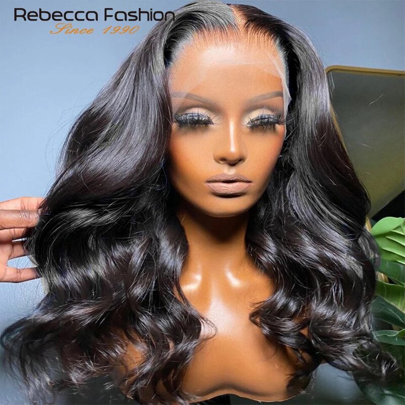180D 14 "-28" gelombang tubuh renda wig depan rambut manusia wig renda sebelum dipetik transparan renda Brasil gelombang tubuh wig rambut manusia