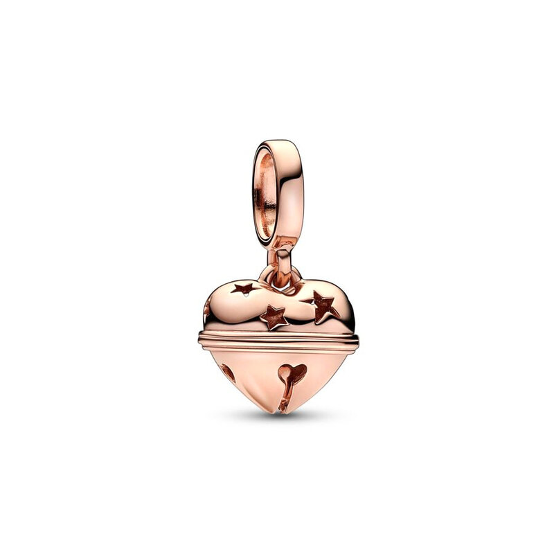 Женский серебряный браслет Pandora, оригинальный браслет с короной, королевой, маленьким колокольчиком, ювелирные изделия «сделай сам» с покрытием из розового золота, подвеска-бусина