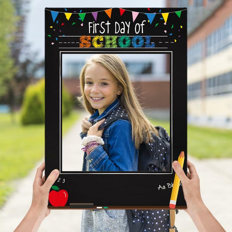 Creative Photo Frame First Day Of School Decorations Chalkboard Selfie Photo Booth Frame School Party Supplies
