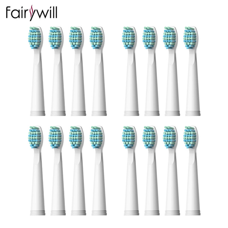 Fairywill-cabezales de repuesto para cepillo de dientes eléctrico, para modelos 507, 508, 917, 959, 551, 2303, 16 piezas, paquete de 4 unidades