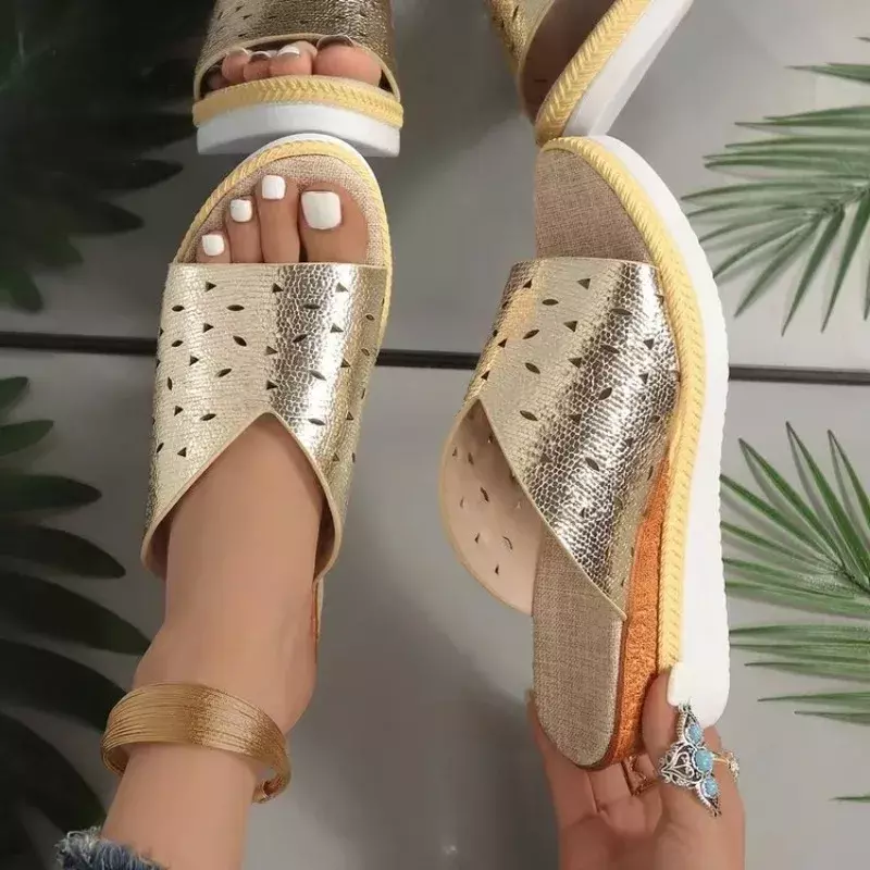 Keil Hausschuhe Frauen Schuhe Sommer Peep Toe Sandalen Rutschen Mode Plattform Hausschuhe lässig Flip Slides Frauen Sandal ias de Mujer
