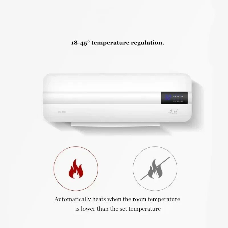 Energiebesparende Aan De Muur Gemonteerde Draagbare Airconditioner Verwarmingsventilator Thuis Slaapzaal Timing Gratis Installatie Afstandsbediening Ac