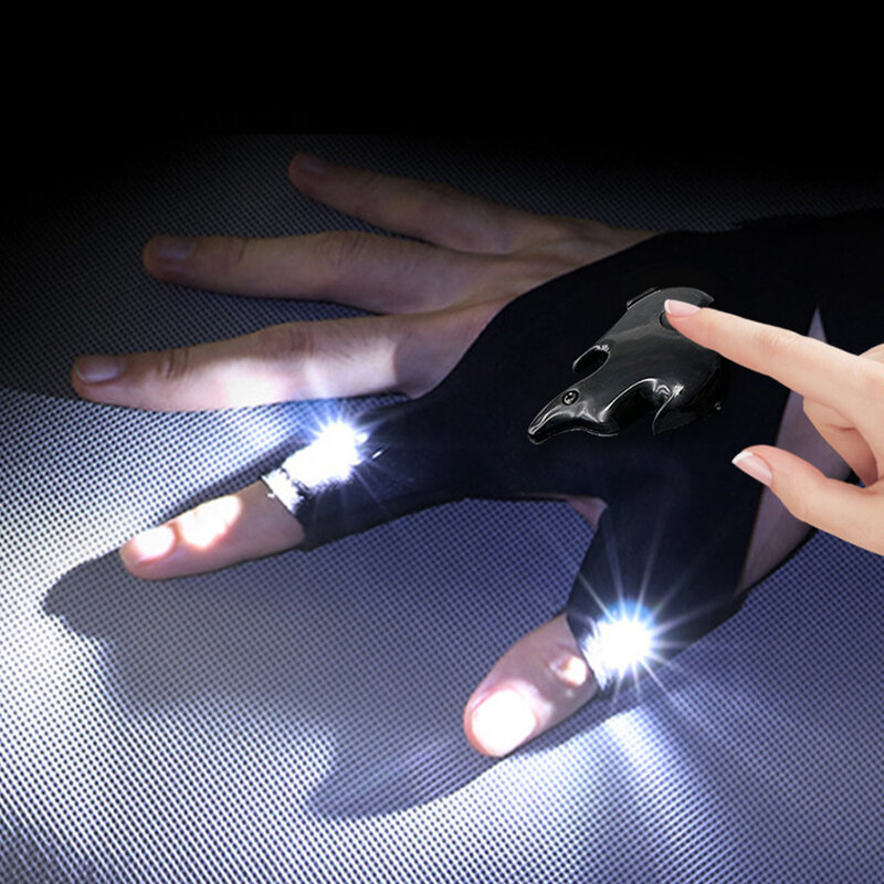 LED 장갑 손가락 램프, USB 충전식 매직 스트랩, 핸즈프리 장갑 손전등, 야외 방수 구조 수리 야간 조명
