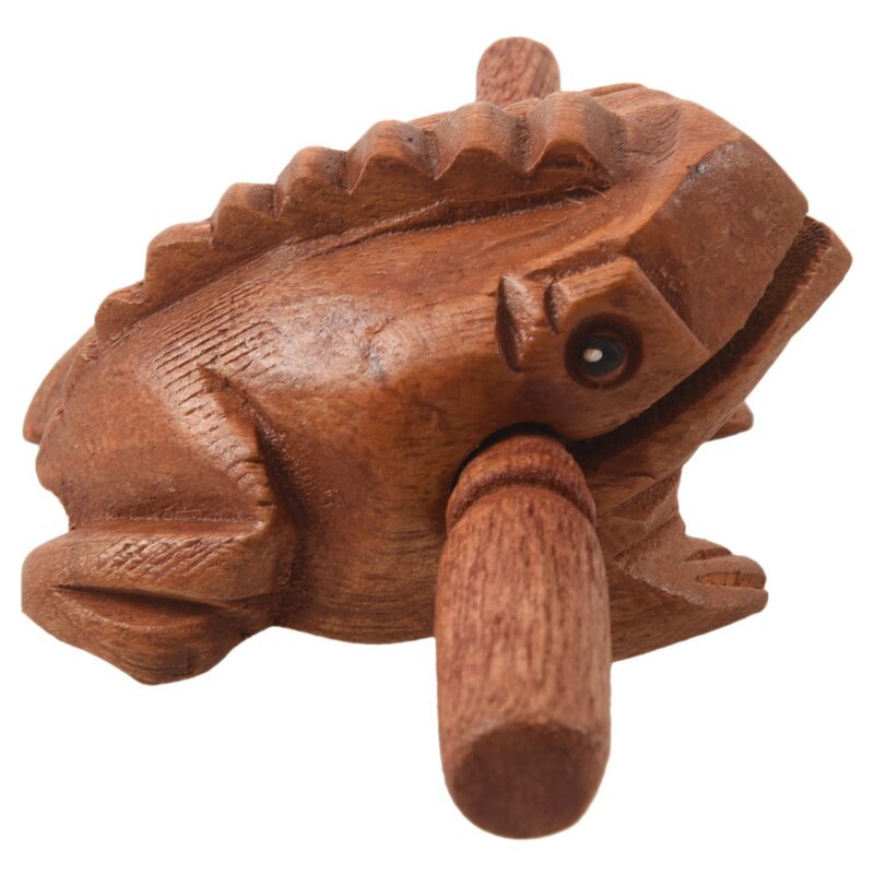 Carved Croaking Wood Percussion Musical Sound Wood Frog Tone Block Toy
