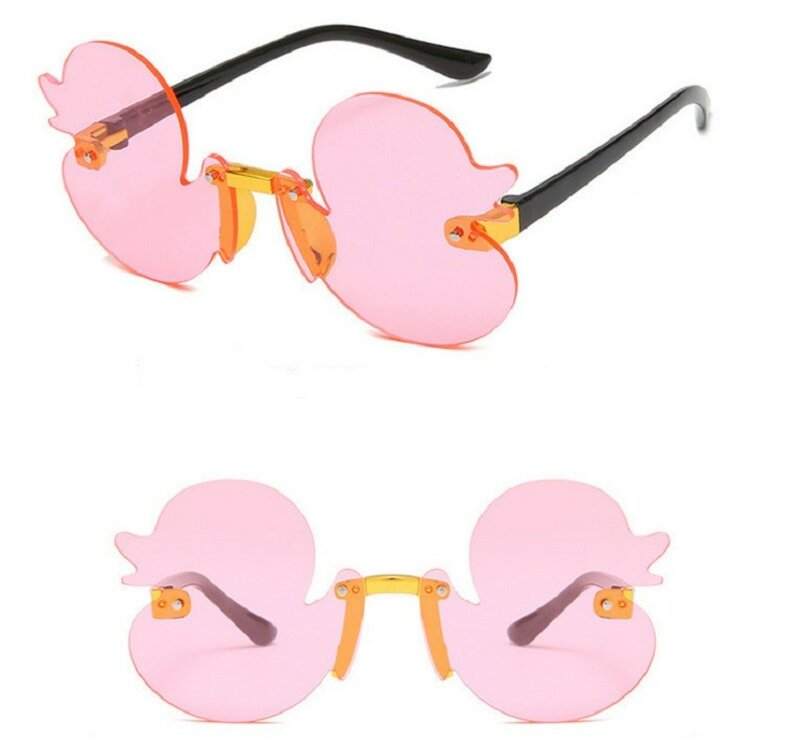 Óculos de sol sem aro infantil Duck Shape Sunshade, óculos anti-ultravioleta, óculos decorativos de festa para crianças, moda infantil