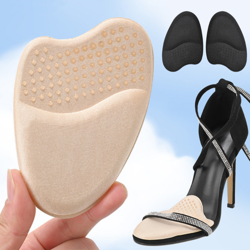 Salto alto Antiderrapante Frente Sole Pads Esponja das Mulheres Espessamento Sapato Pads 6D Palmilha de Pressão Lenta Anti-dor Ortopédica Half Pads