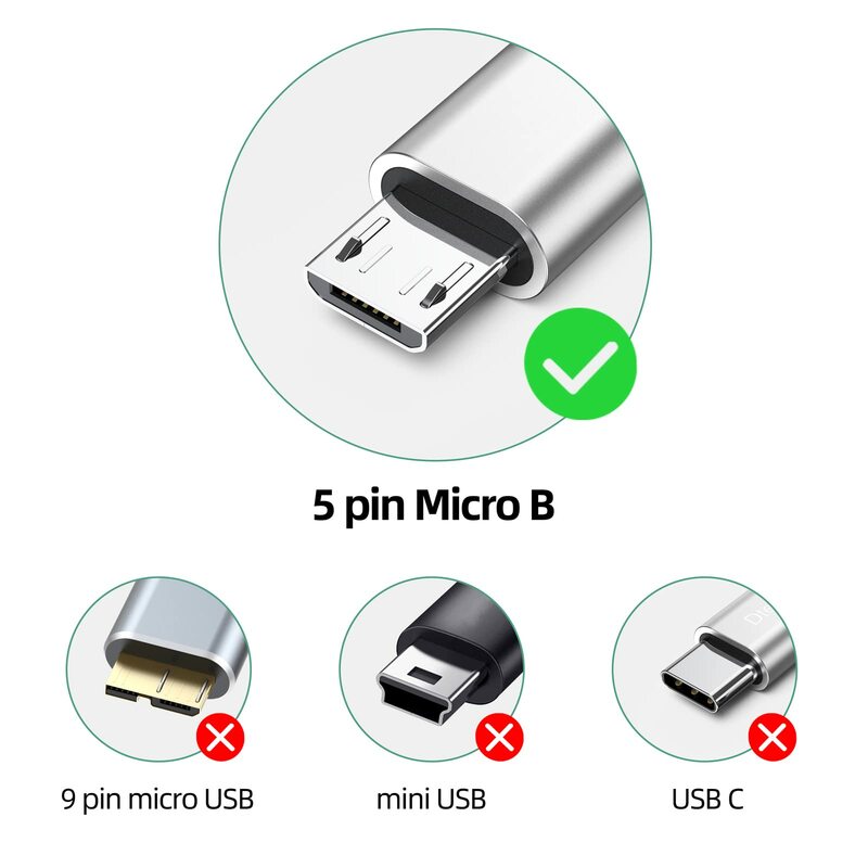 DteeDck Cabo USB C para Micro USB Cabo de Carregamento Macho para Macho Micro Tipo C Cabo de Transferência de Dados USB-C USBC para Micro USB para Portáteis e Telemóveis