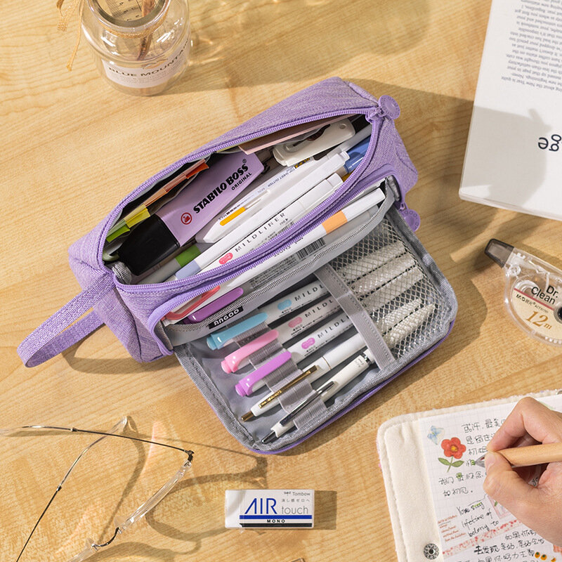 سعة كبيرة مقلمة مدرسة متعددة الوظائف القلم علبة أقلام رصاص الحالات أكياس أقلام رصاص الحقيبة الطلاب التعليم القرطاسية اللوازم
