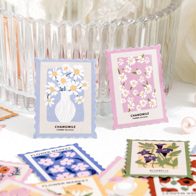 46pcs Flower Post Office Series Decorative Boxed Stickers Scrapbooking Label Diary Stationery Album Phone Journal Planner