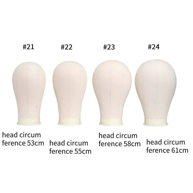 Canvas Block Wig Head for Hairstyling, Perucas Making Display, Styling Training, Manequim Head Model, 21-24"