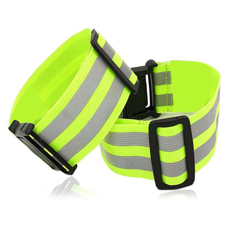 Bandas elásticas reflexivas para jogging noturno, fita refletora de segurança, pulseira, correias de tornozelo e perna, braçadeira para ciclismo e corrida