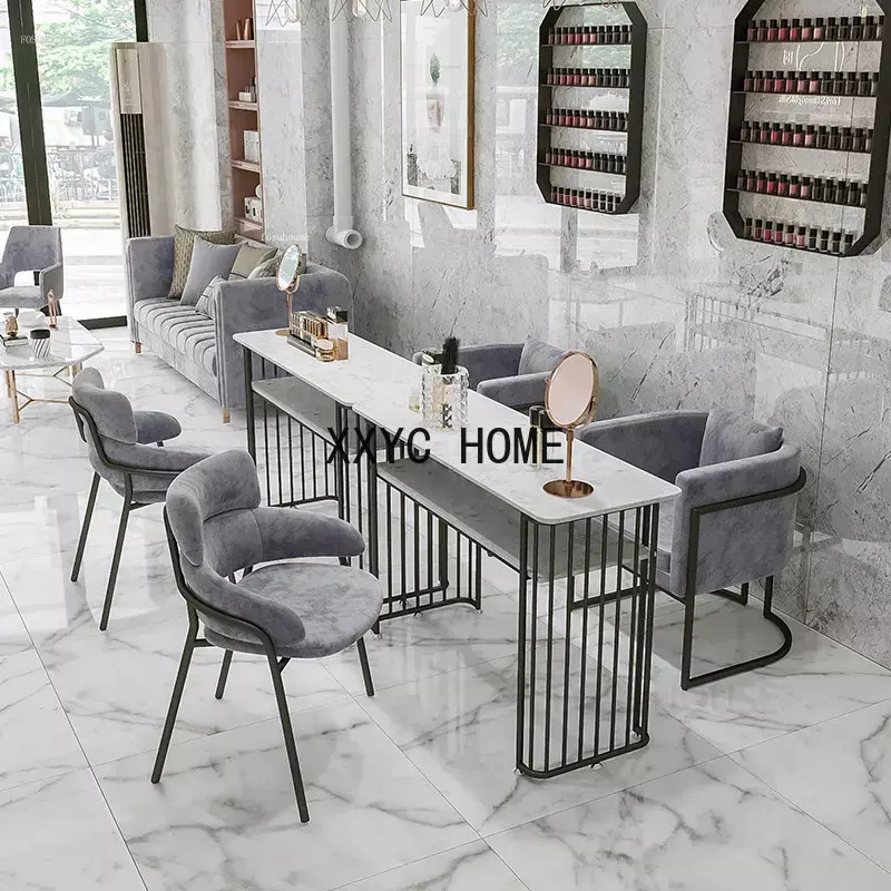 Tavoli da Manicure professionali per salone di bellezza di lusso leggero mobili da salone tavolo e sedia per unghie semplici moderni Set tavolo da trucco per la casa