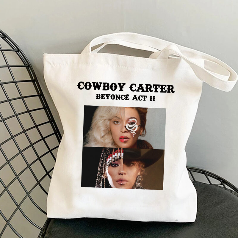 حقيبة تسوق كبيرة السعة للنساء ، حقيبة قماشية غير رسمية ، ألبوم رعاة البقر من بيونسي كارتر الموضة ، الصيف ،