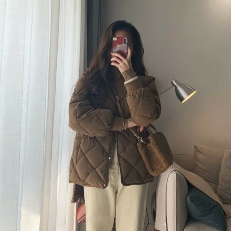 여성용 겨울 다운 코튼 재킷 파카, 두껍고 따뜻한 퍼퍼 재킷, 2023 긴팔 싱글 브레스트 코트, 스노우 의류 재킷