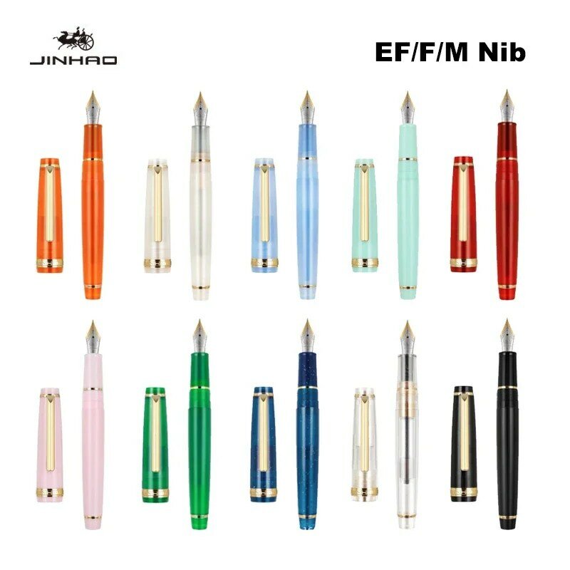 Jinhao 82 pena air mancur 0.38/0.5/0.7mm Nib ekstra halus multiwarna mewah elegan pena menulis perlengkapan alat tulis sekolah kantor