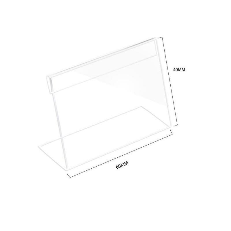 Tarjeta de mesa transparente en forma de L de acrílico, soporte de tarjeta de visita de escritorio de plástico multicapa, estante de escritorio, caja de almacenamiento, venta al por mayor