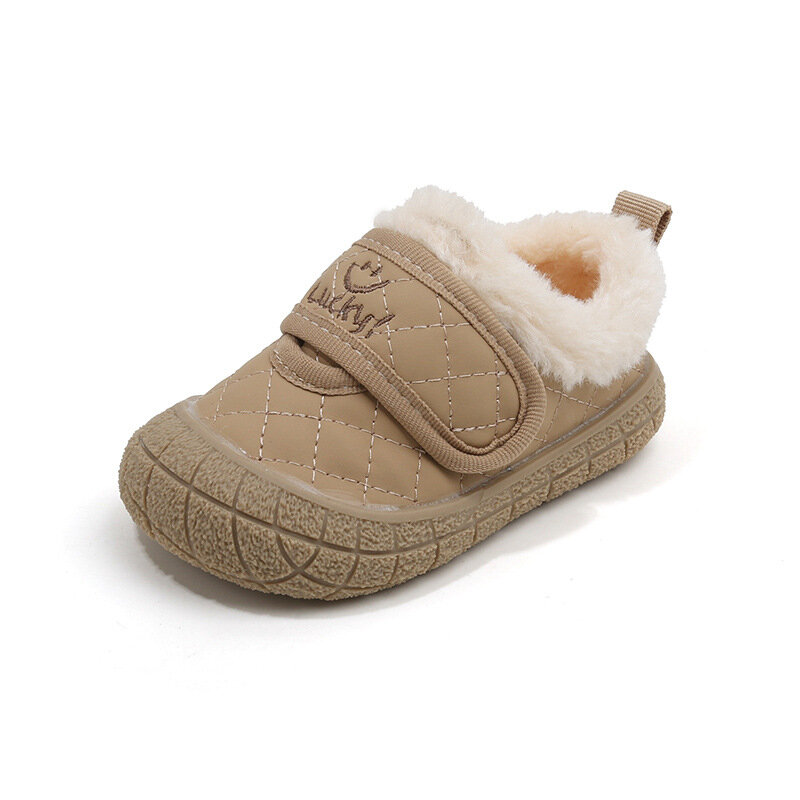 아기 워킹화 플랫폼 코튼 신발, 따뜻한 어린이 겨울 캐주얼 만화 모피 신발, 미끄럼 방지 부드러운 밑창 아기 신발