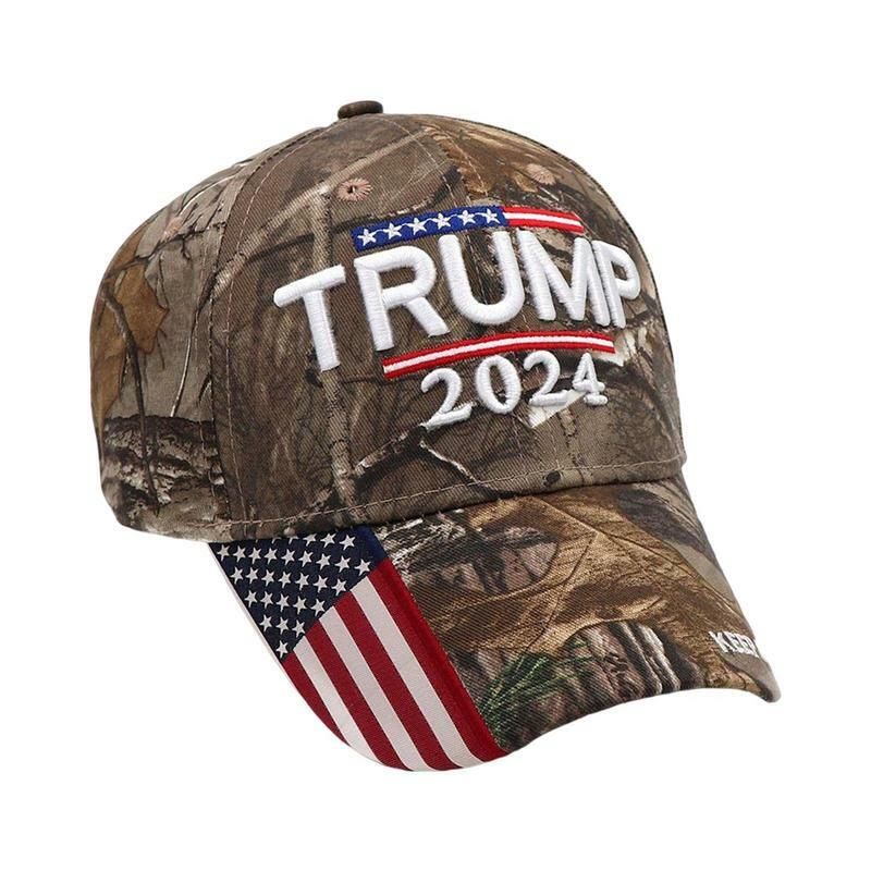 Gorra deportiva de algodón con cierre a presión, gorro de béisbol con cierre ajustable, ideal para elección presidencial, 2024