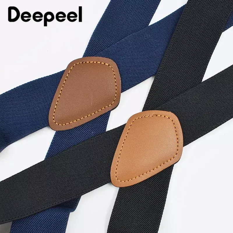 1Pc 3.5X125cm Mens Suspenders 2 Clips Adult Suspender X-Type Male Jockstrap  Elastic Adjustable Work Braces Jeans Strap