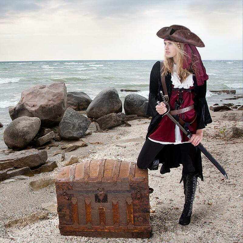 Chapéu pirata de couro falso masculino e feminino, acessórios para cosplay, requintado adereços de fotografia, marrom, capitão chapéu, adulto