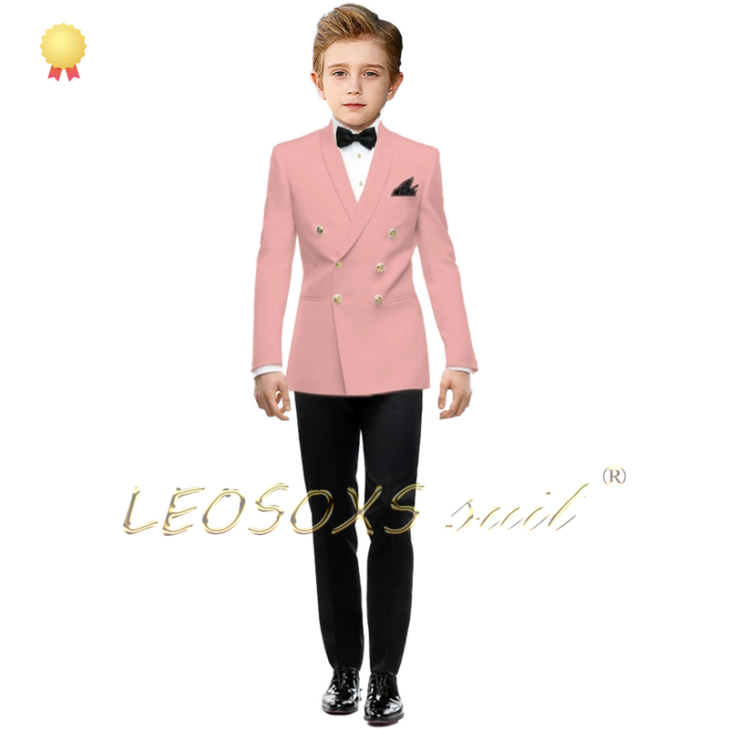 Boys fashionable 2-button suit 3-piece set (jacket + vest + trousers) wedding event birthday dress, boys 2~16 years old