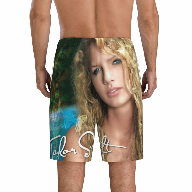 Custom Swift Music Singer Taylor Pyjama Short Nachtkleding Heren Elastische Tailleband Slaap Lounge Korte Pjs Met Zakken